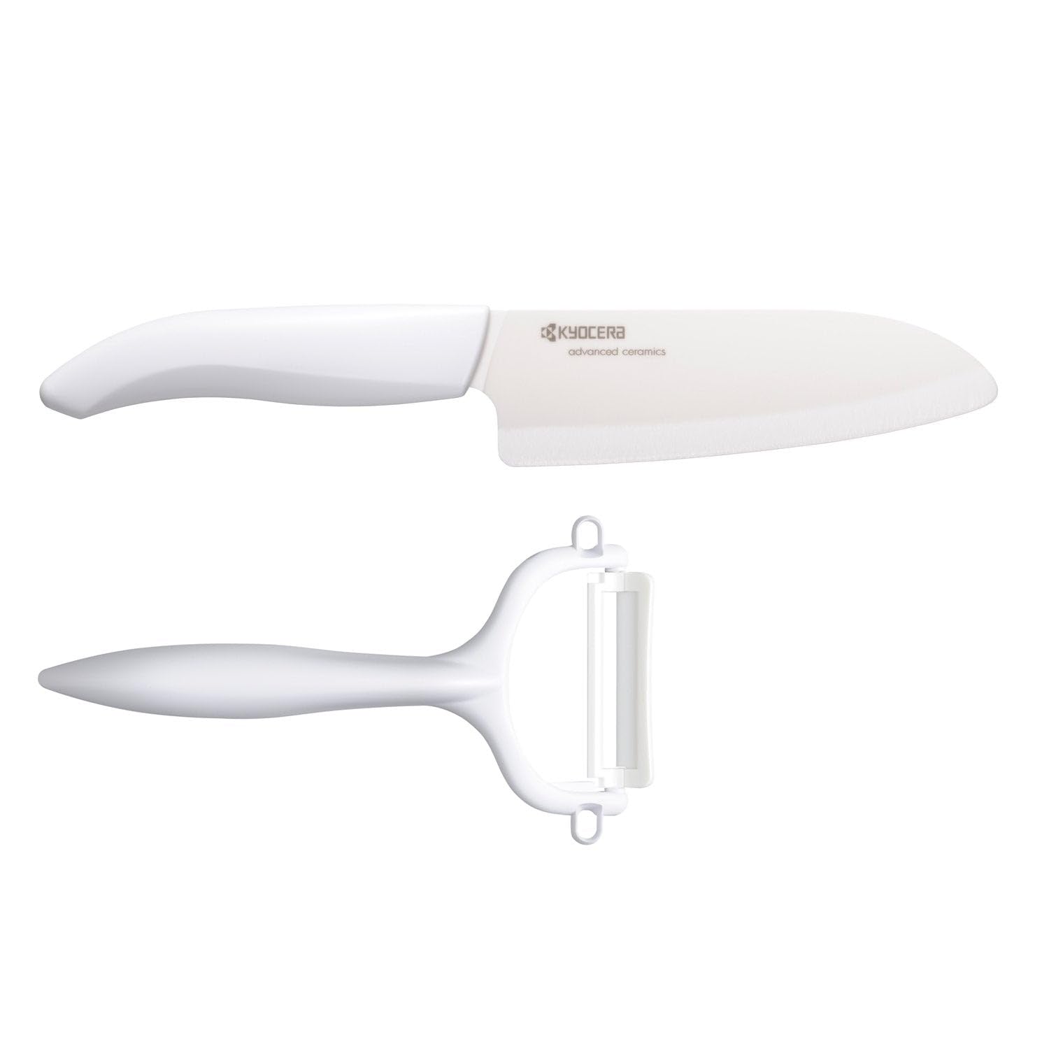 Kyocera GIFT SET WH Petit Couteau avec Éplucheur, Céramique, Blanc, 3,3 x 15,1 x 33,2 cm FK140CP10NWW