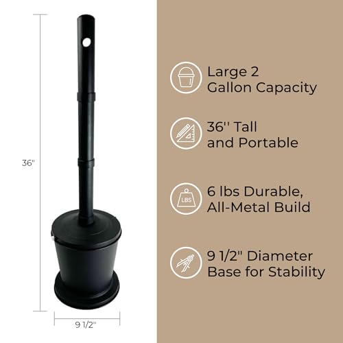 Carvers Olde Iron ASHBLACK Carver’S Olde Iron Black All Metal Commercial Cigarette Butt Disposal Outdoor Can thumb #2