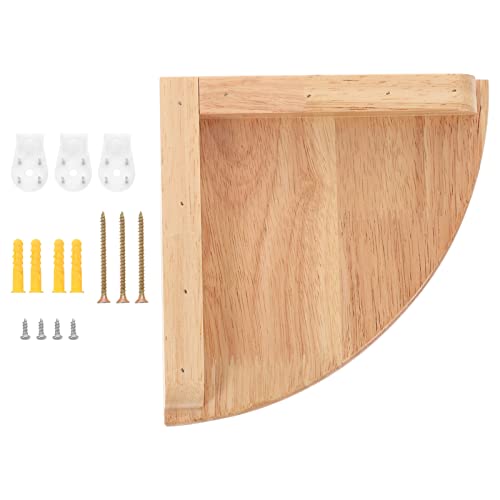 Garneck Floating Wall Shelf Display Stand with Rounded Edges for Bedroom Kitchen, Office, Living Room, Bathroom, Oak Shelves, 18 cm