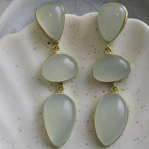 Calcédoine aqua boucles d'oreilles le cadeau d'anniversaire idéal - 4