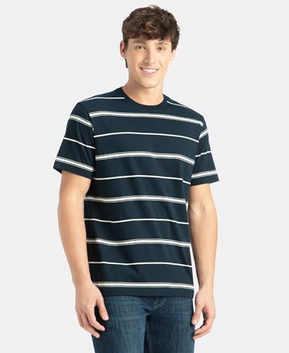 Image of Jockey 2715 Men Super Combed Cotton Rich Striped Round Neck Half Sleeve T-Shirt