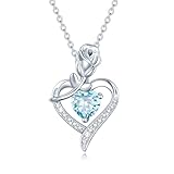 [FANCIME] ネックレス レディース 「Blossom Heart」 ハート バラ トパーズ 11月 誕生石 オープンハート ローズ ジルコニア 純銀製 彼女 ホワイトディー 母の日 誕生石 プレゼント