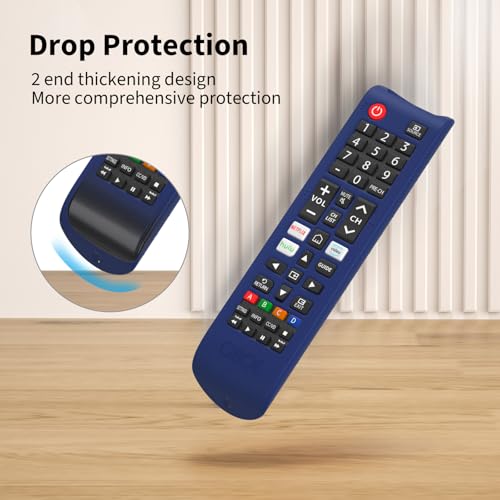 Image of OBOE Silicone Tv Remote Cover for Samsung Smart Tv Remote, F-Dark Blue