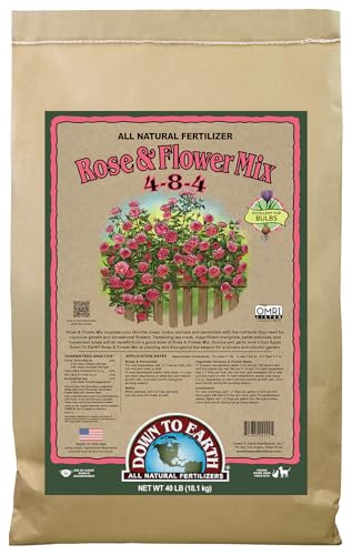Down To Earth All Natural Fertilizers Organic Rose & Flower Mix - Plant Food for Roses, Bulbs,...