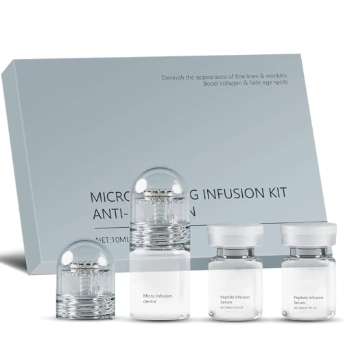 Micro Infusions System, Microneedling Serum mit Kollagen Peptides & Hyaluronsäure, Anti-Aging & Smooth Micro Needling Set, Anti-Aging & glatte Anti Falten Gesichtsserum, Hyaluron Serum