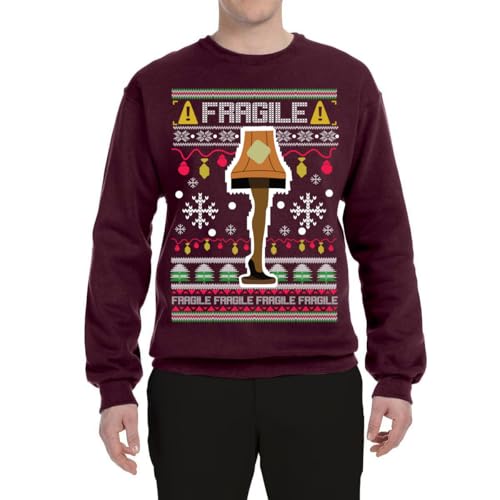 Wild Bobby Fragile Leg Lamp Christmas Story Funny Xmas Ugly Christmas Sweater Unisex Crewneck Graphic Sweatshirt3