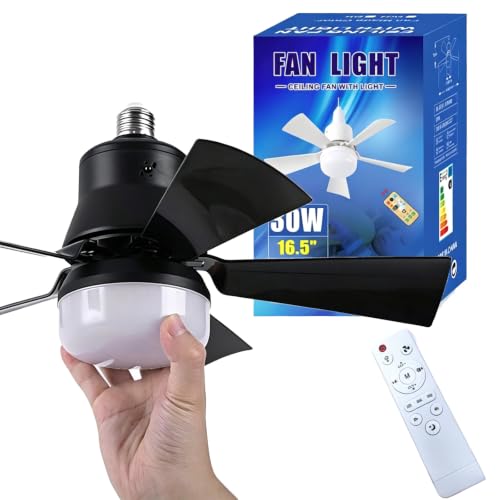 Ventilador de techo silencioso con luz y mando Adius para dormitorio