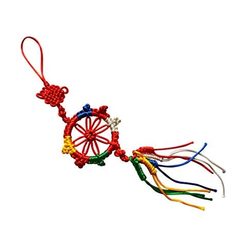 Zzooi Tibetan Buddhism Ornamental Hanging Dharma Wheel Knots for Drive Out Evil Spirits Cover