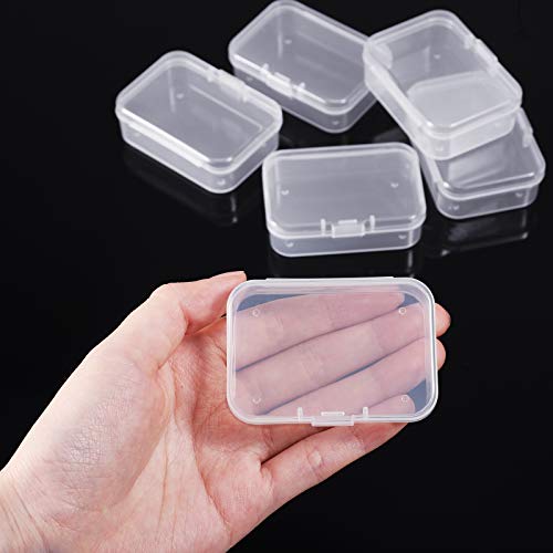 Image of Jetec 30 Pieces Mini Plastic Clear Beads Storage Containers Box for Collecting Small Items, Beads, Jewelry, Business Cards, Game Pieces, Crafts (2.5 x 1.7 x 0.8 Inch)