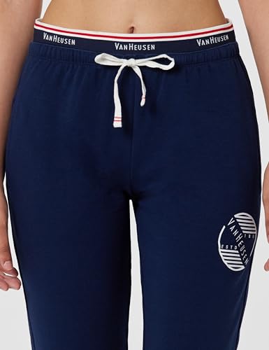 Image of Van Heusen Women Athleisure Antiviral Regular Fit Joggers - Body Hug, Moisture Wicking, Reflective Trim 66308 Dark Navy S