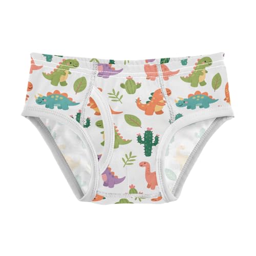 Cartoon Dinosaur and Cactus Boys' Underwear 100% Cotton Boys' Briefs Soft Toddler Underwear