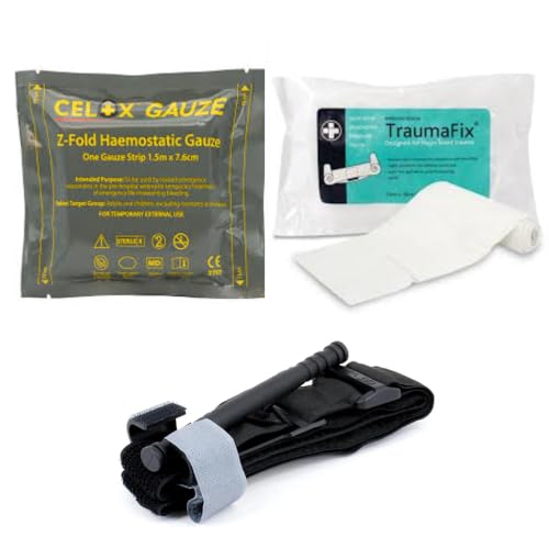 Celox Haemostatic Gauze CAT Gen 7 Tourniquet & Trauma Dressing - Premium Bundle First Responders Bleed First Aid Kit Bundle