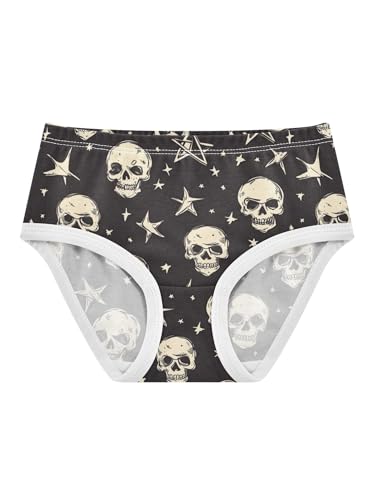 ZZKKO Halloween Skull Star Girls Underwear Toddler Panties for Girls Comfort Brief Size 2-8T
