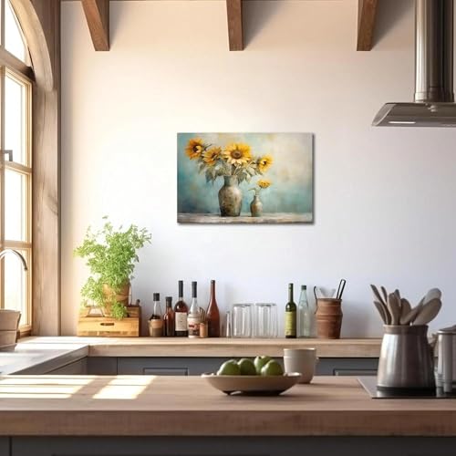 Art mural de tournesols pour égayer un salon sombre ou de grands murs