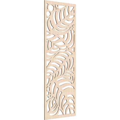 Image of 31 3 /8 inchW x 79 3 /8 inchH x 3 /8 inchT Mills Decorative Fretwork Wood Wall Panels, Red Oak