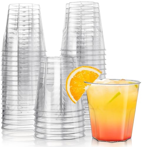 Mispudin 60 Stück Cocktailgläser Plastik Mehrweg, Plastikbecher 0,2 L, Trinkbecher Transparent, Partybecher, Cocktail Becher, Mehrwegbecher für Geburtstag, BBQ, Hochzeit, Jahrestag, Picknick