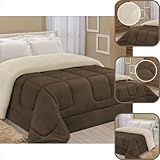 Edredom Sherpa Cobertor E Coberdrom Casal Queen Grosso (Tabaco)