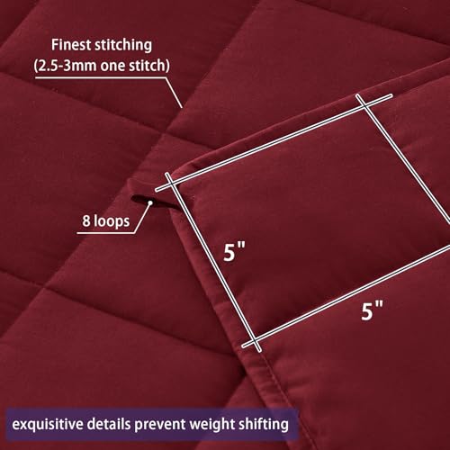 Image of yescool Weighted Blanket for Adults (30 lbs, 88 inch x 104 inch, Red) Cooling Heavy Blanket for Sleeping Perfect for 290-310 lbs, King Size Breathable Blanket with Premium Glass Bead