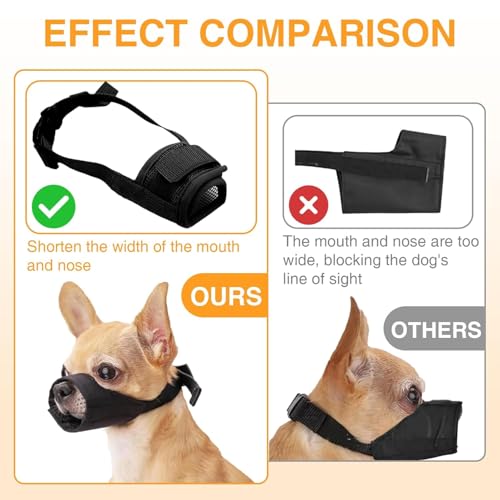 4 Stück Maulkorb Kleine Hunde, Maulkorb Chihuahua Und Französische Bulldogge, Fressschutz Hund Mit Verstellbarer Passform, Größe S (12-15 cm), Für Training, Tierarzt Und Fellpflege
