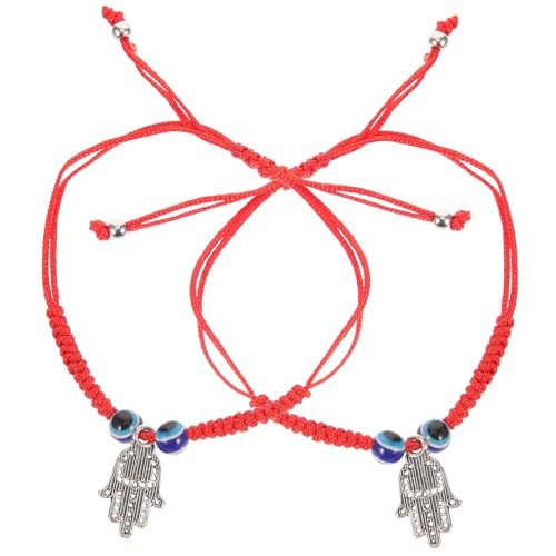 Baluue Pulseras de Cuerda Roja Ajustables Ojo Malvado para Mujer, Ligereza y Estilo Único, Pack de 2 Piezas Adecuado para Fiestas y Ocasiones Obsequios