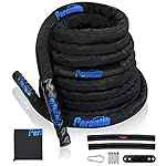 Perantlb Battle Rope With Wear-Resistant Nylon Protective Sleeve - Heavy Battle Rope for Strength Training, Home Fitness Exercise - Anchor Strap Kit Included