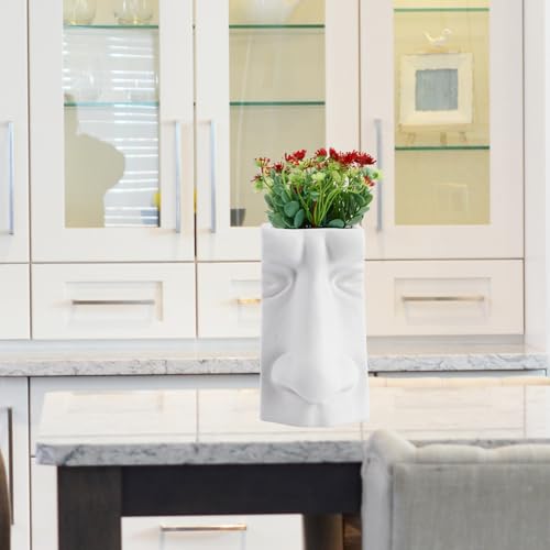Vase en céramique blanc visage haut de gamme style moderne - 8