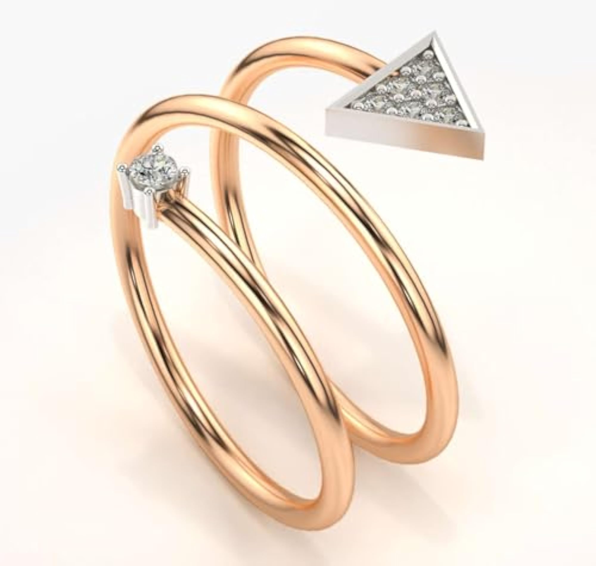 Women's Sterling Silver & Lab Grown Diamond 0.11cts Elegant Ring