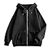 LPIGOH Zip Up Hoodie Women Casual Oversized Sweatshirts - Fall Fashion 2025 Soft Ladies Fleece Lined Zip Up Jacket - Thick Warm Coat Winter Clothes #01-Black,Large