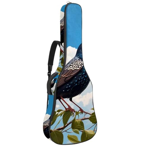 Housse guitare acoustique 101,6 cm imperméable à motif étourneaux multicolore