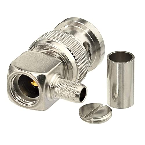 Eightwood 2pcs BNC Macho Ángulo Recto Connector RG58 Coaxial miniatura 2
