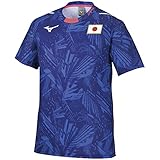 [ミズノ] 応援Tシャツ JAPANロゴ 選手団着用 日本代表 レプリカモデル ユニセックス ジュニア有り 32MA0505 ブルー L/ユニセックス