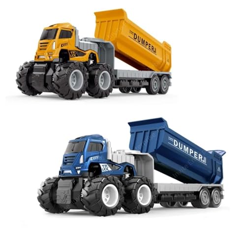 Image of 1:43 Metal Toys Alloy Diecast Truck Set Toy, Diecast Miniature Car Model (Pack Of 1) (Transport Dumper Truck), Multicolor