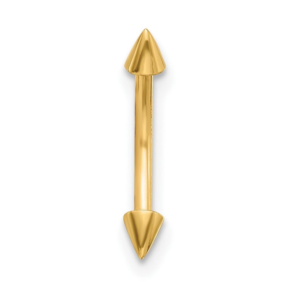 Augenbrauenring, 14 Karat, 16 Gauge, poliert, 15,36 mm lang, Schmuckgeschenk für Frauen, Metall