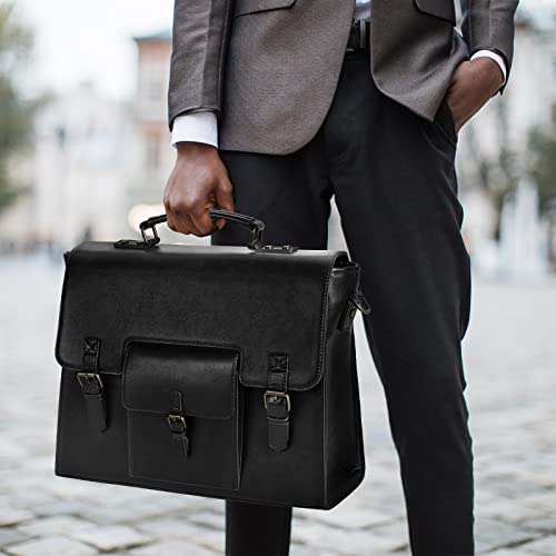 Bolso mensajero de cuero impermeable para laptop de 15.6 pulgadas miniatura 2