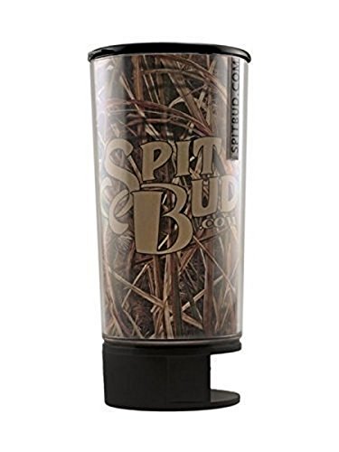 Spit Bud Mossy Oak Portable Spittoon Bottle, Cupholder Friendly, Spill Resistant, Built In Can Opener And Holder, Shadow Grass