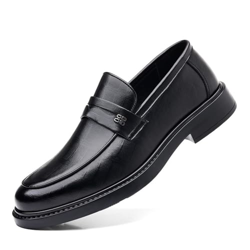 Men's Autumn Casual Dress Shoes Soft Sole Breathable Business Slip On Loafers Comfortable Stylish Formal Leather Shoes