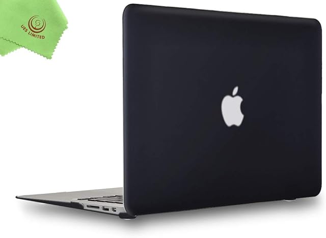 UESWILL Smooth Touch Matte Hard Shell Case Cover Compatible with 2010-2017 MacBook Air 13 inch (Model A1466/A1369), Black