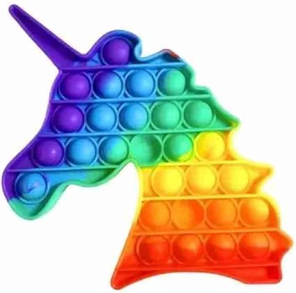 The Voila Company Pop It Fidget Toys | Silicone Stress Reliever Toys for Kids & Adults | Mini Pop Toys-Popping Game | Rainbow Colors, Unicorn Shapes | Best Gifts for Kids | Durable & BPA Free- Pack- 1
