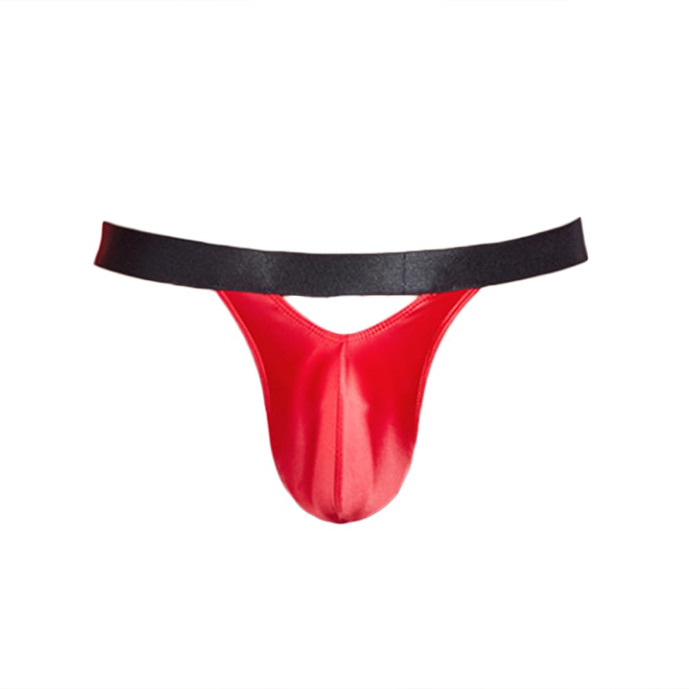 Olins Men's Red Sexy Low Rise Thong Underwear G Strings Party Clubwear Cosplay(,One Size)