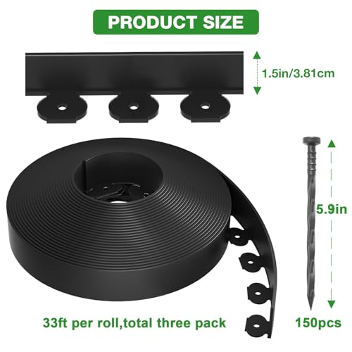 MIXC 100ft Plastic Landscape Edging Kit