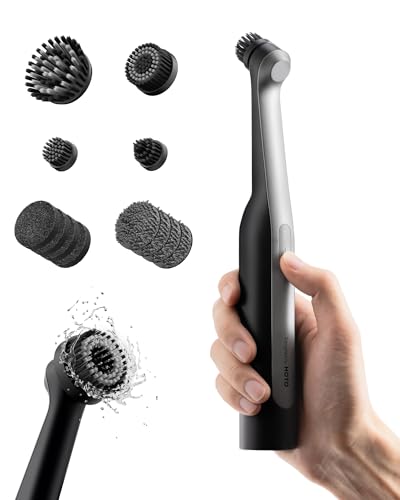 HOTO Wand™ Elektrische Reinigungsbürste, Typ-C Kabellose Fugenbürste, IPX7 Spin Scrubber mit 12 Reinigungsköpfen für Fugen, Ecken, Spalten, Bad Küche Fußboden Fliesen