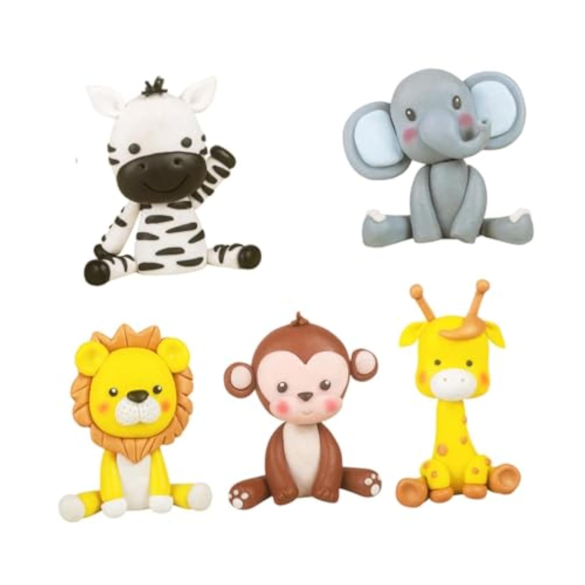 5Pcs Animal Cake Toppers for Center Tabletop Decoration