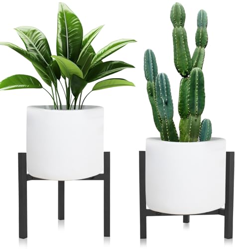 Azyvum 2er Pack Verstellbarer Pflanzenständer für Innen Außenbereich, Einfach zu Montieren Blumenständer aus Metall Schwerlast-Halterungsgestell Passend für 20-31CM Pflanzentöpfe (2 Stück)
