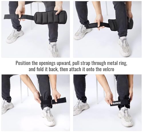 Image of Slovic Ankle Weights 2 KG [2 x 1 KG] for Legs | Adjustable Leg Weights | Extra Weight for Leg Exercise for Men & Women | Strength Training Weight for Walking, Running, Gym, Physical Therapy