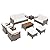 SUNSITT 8-Pieces Patio Furniture Set, Outdoor Wicker Conversation Sets with Swivel Chairs, Outdoor Sofa Set with Acacia Wood Top Coffee Table, Grey Wicker, White Cushion