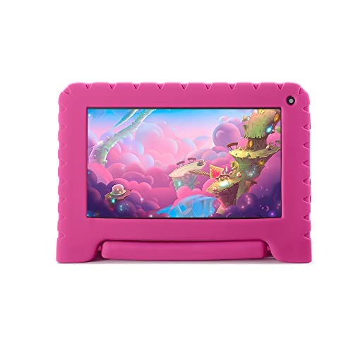Tablet Multilaser Kid Pad com Controle Parental 32GB + Tela 7 pol + Case + Wi-fi + Android 11 Quad Core - Rosa - NB379