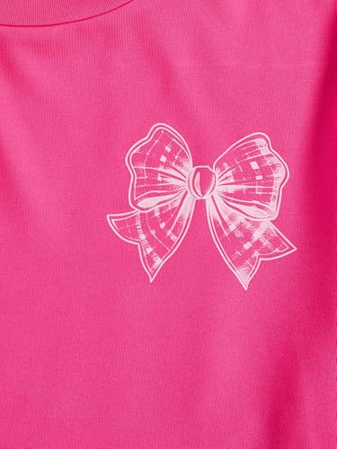 Image of Verdusa Girl's Coquette Bow Top Round Neck Short Sleeve Cute Graphic Tees
