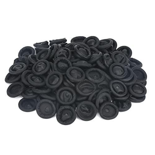 G2PLUS Black Finger Cots 200 PCS Latex Anti-Static Finger Covers Finger Tip Rubber Protect Keeping Dressing Dry and Clean