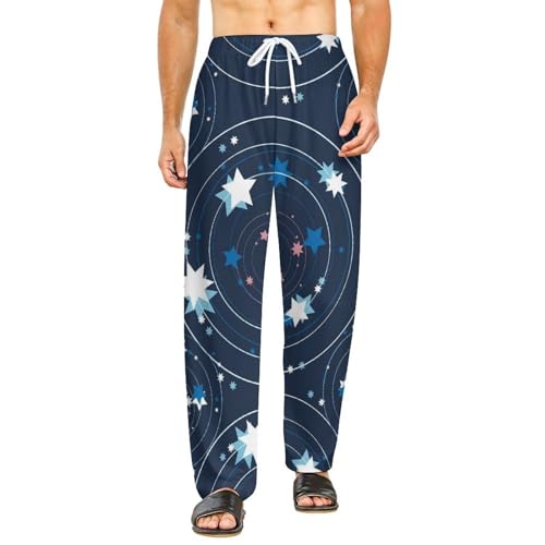 Bas de pyjama femme imprimé galaxie et étoiles avec poches taille S