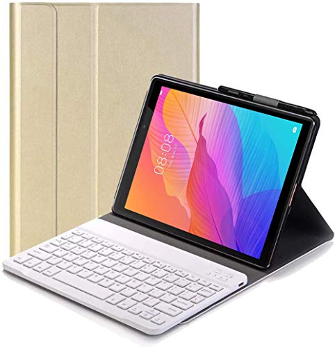 YHFZR Clavier étui pour Honor Pad V7 Pro, QWERTY Slim PU Housse Détachable Wireless Clavier Keyboard sans Fil Coque pour Honor Pad V7 Pro 11 Pouce, Or